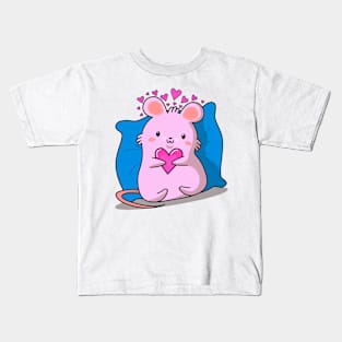 Kawaii mouse, love Kids T-Shirt